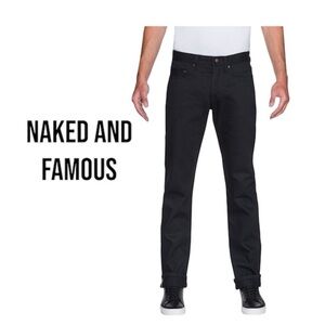 NAKED AND FAMOUS Weird Guy Solid Black | Marble Faded | Men’s 32